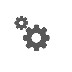 Gear icon vector isolated on white background.