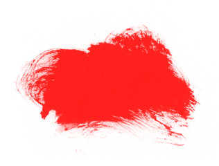 Red watercolor smears texture. Abstract red brush