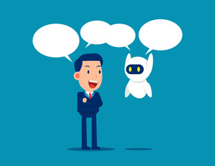 Human and robot communication. Business relationship concept, Artificial intelligence