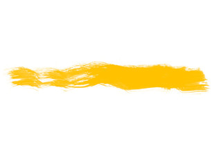 Long yellow watercolor line on white background