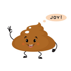 Cute happy smiling poop character.