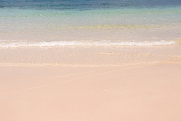 Blue sea waves summer background. Sand beach