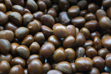 Ripe horse chestnuts roasted,snack meal