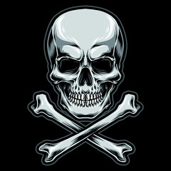 danger skull vector logo and icon