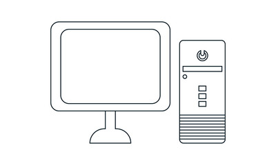 Computer Desktop Icon. vector concept illustration for design.