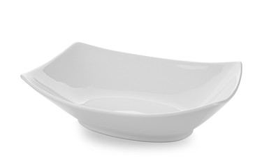 Empty white bowl isolated on white background.