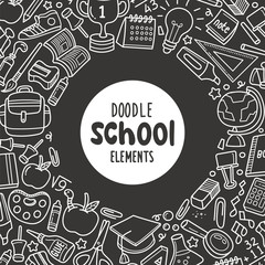 Vector Doodle School Elements