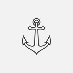 Anchor vector logo icon in linear style, Nautical maritime, sea ocean boat illustration symbol, Anchor vector icon, Pirate Nautical maritime boat, Anchor icon, Simple vector icon