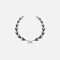 Laurel Wreath floral heraldic element, Heraldic Coat of Arms decorative logo illustration, Vector art and illustration of laurel wreath, Branches of olives, symbol of victory,