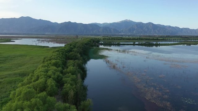 Aerial view of wetland scenery at Beijing suburbs.
