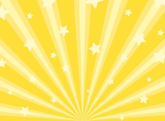 Fototapeta na wymiar Sunlight horizontal background. Golden yellow color burst background with shining stars.