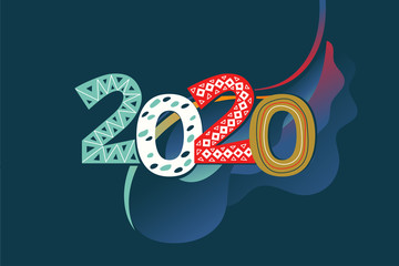 2020 new year creative design background for your greetings card, flyers, invitation, posters, brochure, banners, calendar