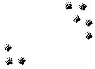 black bear trace silhouette. Vector flat illustration.