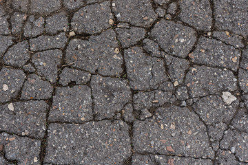 old broken cracked asphalt texture background
