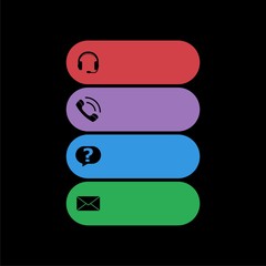 Obraz premium Contact website buttons isolated on black background