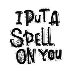 Happy halloween lettering phrase.  Vector