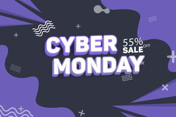 Abstract Cyber Monday Sale Vector Background Illustration