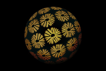 World of African fabrics, black background