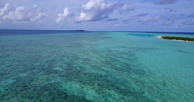 Beautiful Water And Island off the coast off Fiji - Stunning 4K