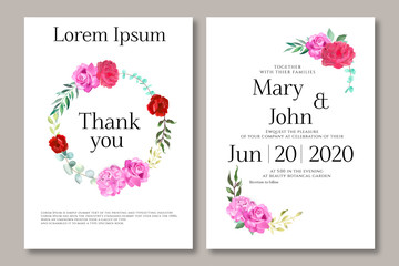beautiful wedding invitation card with floral flowers