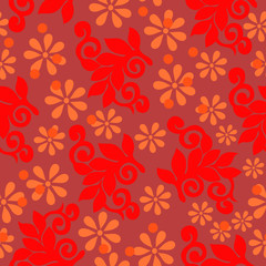 abstract leaf seamless pattern with a polka-dot background