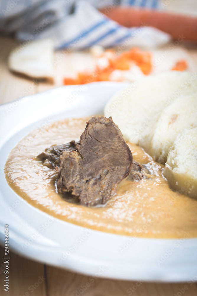 Canvas Prints Czech Beef tenderloin and cream sauce