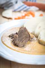 Czech Beef tenderloin and cream sauce
