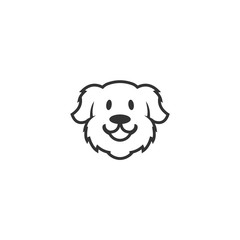 Smile Dog Face Logo template. Vector illustration 