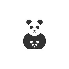 Panda bear silhouette Logo design vector template