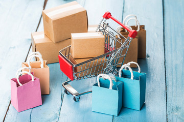 shopping online at home concept.online shopping is a form of electronic commerce that allows...