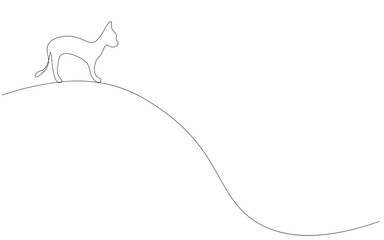 Animal background with cute cat, vector illustration