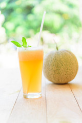 melon soda Smoothie in glass
