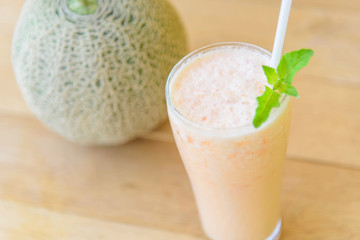 Milk melon Smoothie in glass
