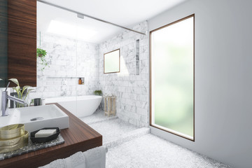 Fototapeta na wymiar Luxury Bathroom Integration (concept) - 3d visualization