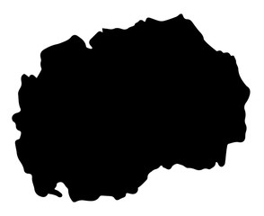 Macedonia Republic Map Silhouette