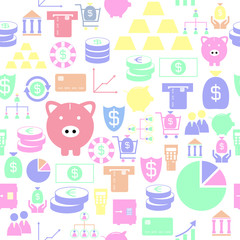 economy seamless pattern background icon.