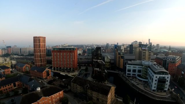 Sunrise Time Lapse over Leeds City Centre from High Vantage Point