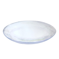 White empty plate, watercolor illustration isolated on white background