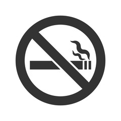 No smoking sign icon in flat style. Cigarette vector illustration on white isolated background. Nicotine business concept.