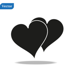 Heart Icon Vector. Vector image of a flat heart icon. Perfect Love symbol. Flat style for graphic and web design. Flat simple grey symbol on white background with shadow.