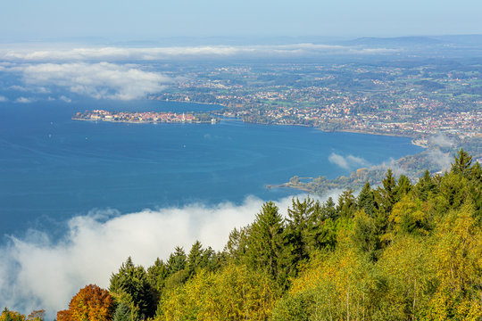 Aussicht vom Pf&auml;nder auf Lindau und den Bodensee