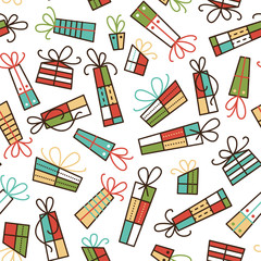 Presents color vector seamless pattern