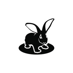Flamish giant rabbit silhouette vector illustration