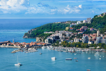 panorama miasta Budva w Czarnogórze, Bałkany