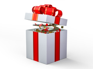 Christmas and New Year, gift box background. 3D