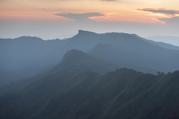 phu chee dow mountain (phu chee dao/phu chi dao) , Beautiful landscape sunrise mountain in Chiang rai , Northern of Thailand.