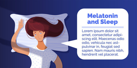 Melatonin and sleep banner vector template
