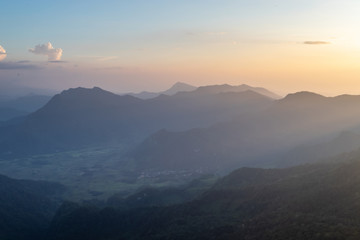phu chee dow mountain (phu chee dao/phu chi dao) , Beautiful landscape sunrise mountain in Chiang rai , Northern of Thailand.