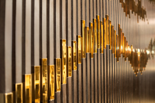 Golden shapes as wall decration