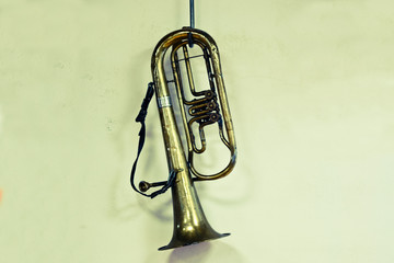 trombone on white background